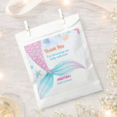 海の下で人魚の赤ちゃんシャワーパーティー フェイバーバッグ (クリップ留めされた状態)