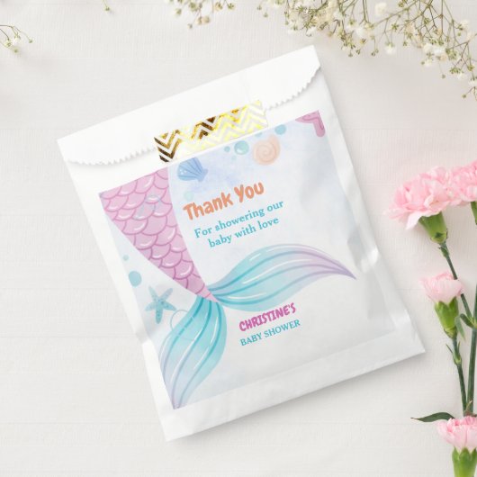 海の下で人魚の赤ちゃんシャワーパーティー フェイバーバッグ (封をした状態)