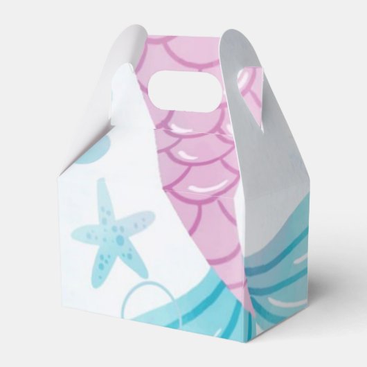 海の下で人魚の赤ちゃんシャワーパーティー フェイバーボックス (裏面サイド)