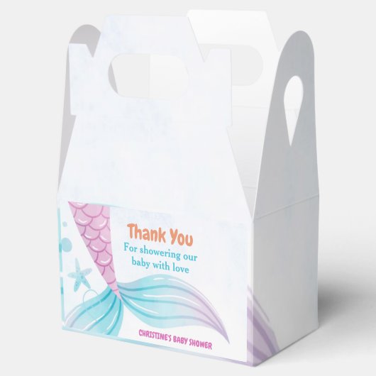海の下で人魚の赤ちゃんシャワーパーティー フェイバーボックス (オープン)