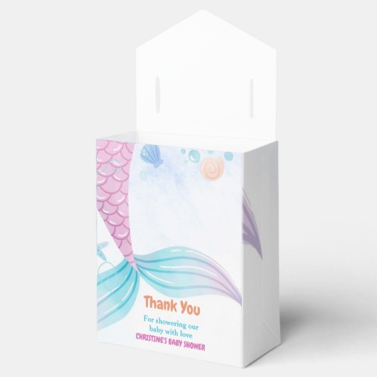 海の下で人魚の赤ちゃんシャワーパーティー フェイバーボックス (オープン)