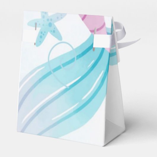 海の下で人魚の赤ちゃんシャワーパーティー フェイバーボックス (裏面サイド)