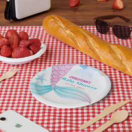 海の下で人魚の赤ちゃんシャワーパーティー ペーパープレート