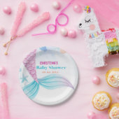 海の下で人魚の赤ちゃんシャワーパーティー ペーパープレート (パーティー)