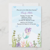 海の下で人魚の赤ちゃんシャワー招待状 招待状 (正面)