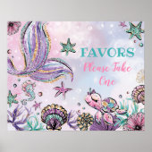 海の下で人魚の赤ちゃんシャワー誕生日の好意 ポスター (正面)