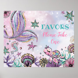 海の下で人魚の赤ちゃんシャワー誕生日の好意 ポスター