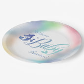 海の下で人魚の赤ちゃんシャワー ペーパープレート (アングル)