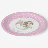 海の下で人魚の赤ちゃんシャワー ペーパープレート (アングル)