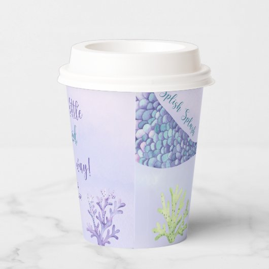 海の下で人魚の赤ちゃんシャワー 紙コップ (右)