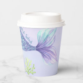 海の下で人魚の赤ちゃんシャワー 紙コップ