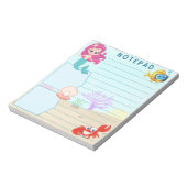 海の下で人魚カニの真珠のシェルをテーマ ノートパッド (回転)