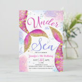 海の下で人魚5thバースデーパーティーの女の子 招待状 (スタンド正面)
