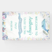 海の下で任意の年齢の誕生日パーティー歓迎 横断幕 (横)