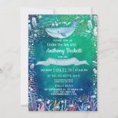 海の下で任意の年齢の誕生日招待状 招待状 (正面)