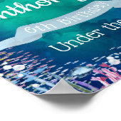 海の下で任意の年齢の誕生日歓迎サイン ポスター (角)