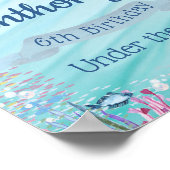 海の下で任意の年齢の誕生日歓迎サイン ポスター (角)