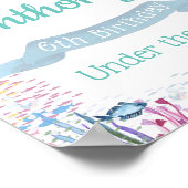 海の下で任意の年齢の誕生日歓迎サイン ポスター (角)