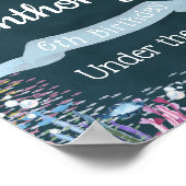 海の下で任意の年齢の誕生日歓迎サイン ポスター (角)