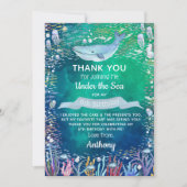 海の下で任意の年齢の誕生日 サンキューカード (正面)