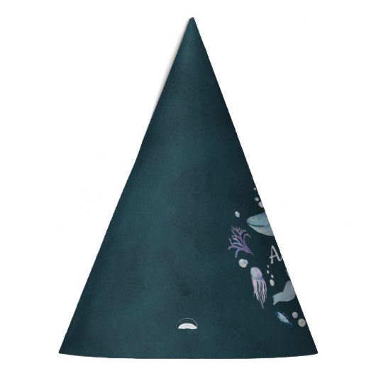 海の下で任意の年齢の誕生日 パーティーハット (左)