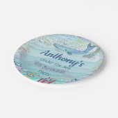 海の下で任意の年齢の誕生日 ペーパープレート (アングル)