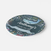 海の下で任意の年齢の誕生日 ペーパープレート (アングル)