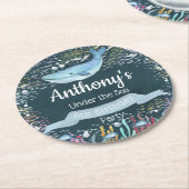 海の下で任意の年齢の誕生日 ラウンドペーパーコースター (アングル)