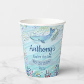 海の下で任意の年齢の誕生日 紙コップ (裏面)