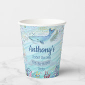 海の下で任意の年齢の誕生日 紙コップ (正面)