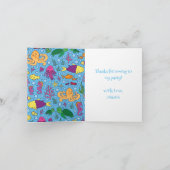 海の下で動物のかわいいサンキューカード 招待状 (内部)