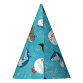 海の下で動物の水の泡のパターン パーティーハット (裏面)