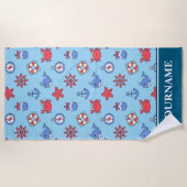 海の下で動物の海の少年 ビーチタオル (正面)