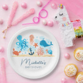 海の下で動物の海の赤ちゃんシャワー ペーパープレート (パーティー)