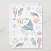 海の下で動物の海の赤ちゃんシャワー 招待状 (裏面)