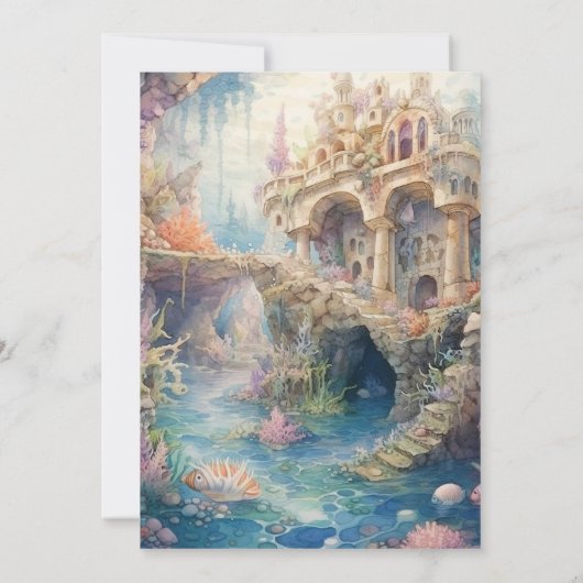 海の下で動物の海の赤ちゃんシャワー 招待状 (裏面)