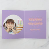 海の下で可愛い人魚の誕生日写真グリーティング カード (内部)