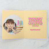 海の下で可愛い人魚の誕生日写真グリーティング カード (内部)