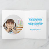 海の下で可愛い人魚の誕生日写真グリーティング カード (内部)