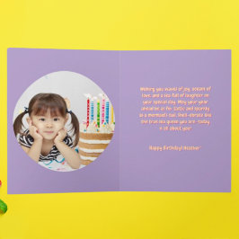 海の下で可愛い人魚の誕生日写真グリーティング カード