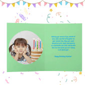 海の下で可愛い人魚の誕生日写真グリーティング カード