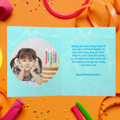 海の下で可愛い人魚の誕生日写真グリーティング カード