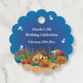 海の下で可愛い海動物の漫画ありがとう フェイバータグ (裏面)