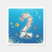 海の下で大きな2番目の誕生日の写真コラージュ スタンダードカクテルナプキン (正面)