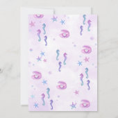 海の下で小さなパーティー人魚の誕生日パーティー 招待状 (裏面)