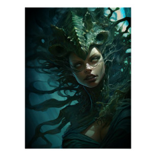 海の下で怖いサイレン人魚の生き物 ポスター