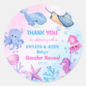 海の下で性別は可愛い感謝していを明かす ラウンドシール (正面)