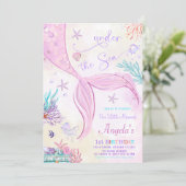 海の下で我々の小さな人魚の誕生日 招待状 (スタンド正面)