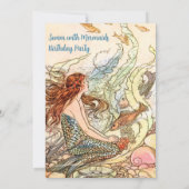海の下で招待状マーメイド誕生日パーティー 招待状 (裏面)
