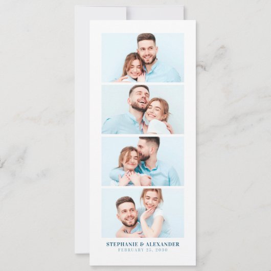 海の下で日付しおり写真を保存 招待状 (裏面)